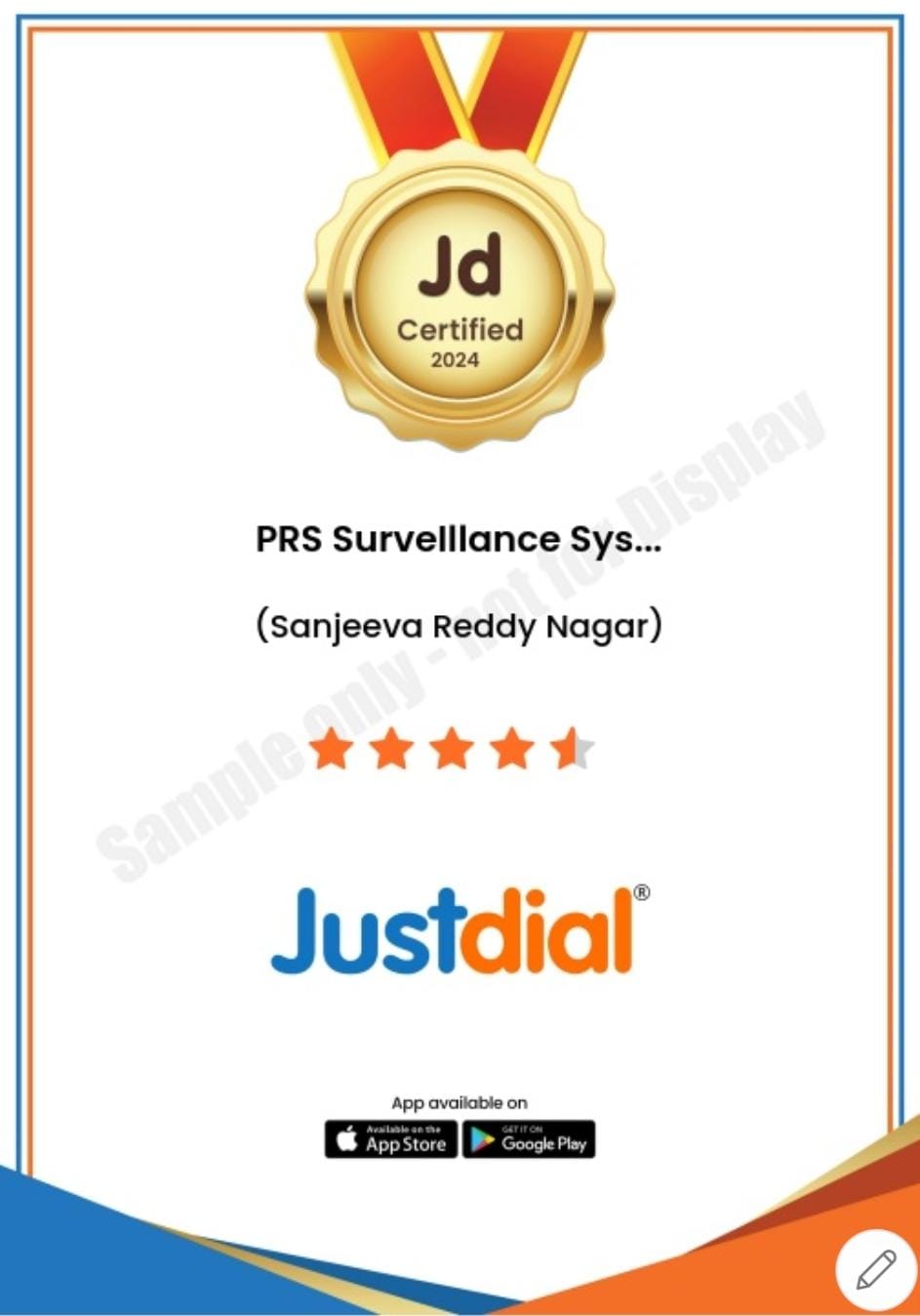 Justdial Certificate